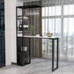 Modern Iron Bar Dining Table Stone Top Rectangle Indoor Bistro Table with Wine Rack Clearhalo 'Bar Furniture' 'Bar Tables' 'bar_tables' 'furn' 'furn_bar_tables' 'Furniture' 'furniture_bar_tables' 'Kitchen & Dining Furniture' 4961136