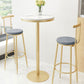 Stone Bar Dining Table Glam Round Bar Table with Pedestal for Dining Room 21.7"L x 21.7"W x 41.3"H Faux Marble Round Clearhalo 'Bar Furniture' 'Bar Tables' 'bar_tables' 'furn' 'furn_bar_tables' 'Furniture' 'furniture_bar_tables' 'Kitchen & Dining Furniture' 4961141