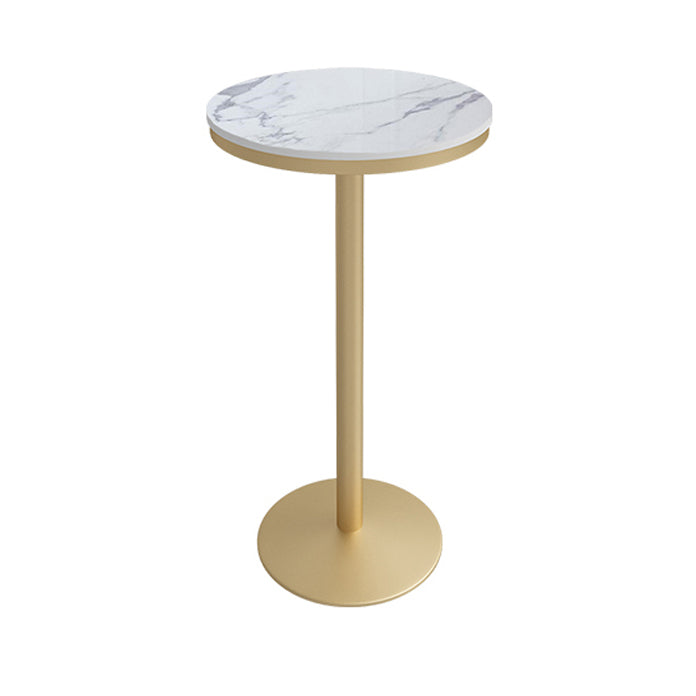 Stone Bar Dining Table Glam Round Bar Table with Pedestal for Dining Room Faux Marble Round Clearhalo 'Bar Furniture' 'Bar Tables' 'bar_tables' 'furn' 'furn_bar_tables' 'Furniture' 'furniture_bar_tables' 'Kitchen & Dining Furniture' 4961142