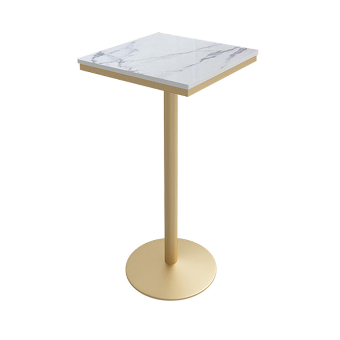 Stone Bar Dining Table Glam Round Bar Table with Pedestal for Dining Room Faux Marble Square Clearhalo 'Bar Furniture' 'Bar Tables' 'bar_tables' 'furn' 'furn_bar_tables' 'Furniture' 'furniture_bar_tables' 'Kitchen & Dining Furniture' 4961147