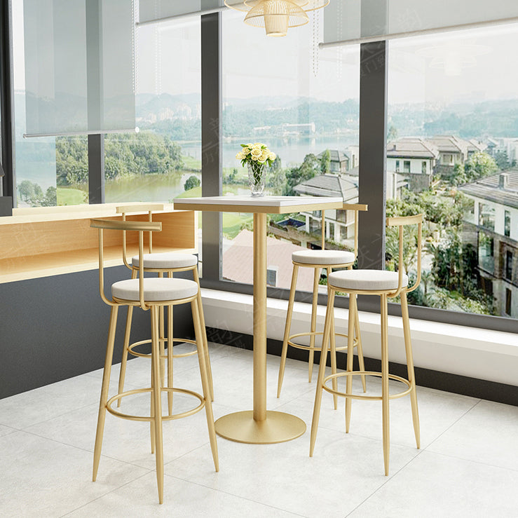 Stone Bar Dining Table Glam Round Bar Table with Pedestal for Dining Room Clearhalo 'Bar Furniture' 'Bar Tables' 'bar_tables' 'furn' 'furn_bar_tables' 'Furniture' 'furniture_bar_tables' 'Kitchen & Dining Furniture' 4961149