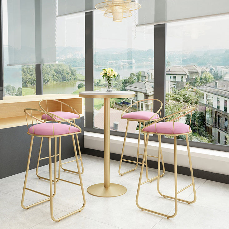 Stone Bar Dining Table Glam Round Bar Table with Pedestal for Dining Room Clearhalo 'Bar Furniture' 'Bar Tables' 'bar_tables' 'furn' 'furn_bar_tables' 'Furniture' 'furniture_bar_tables' 'Kitchen & Dining Furniture' 4961153