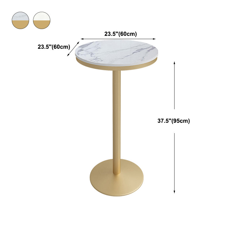 Stone Bar Dining Table Glam Round Bar Table with Pedestal for Dining Room Clearhalo 'Bar Furniture' 'Bar Tables' 'bar_tables' 'furn' 'furn_bar_tables' 'Furniture' 'furniture_bar_tables' 'Kitchen & Dining Furniture' 4961156