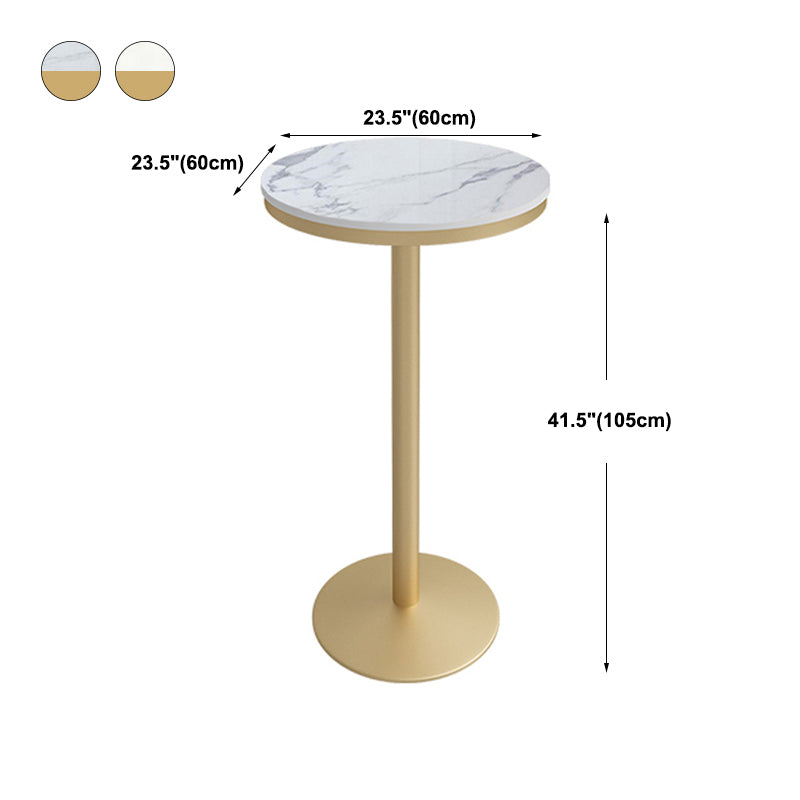 Stone Bar Dining Table Glam Round Bar Table with Pedestal for Dining Room Clearhalo 'Bar Furniture' 'Bar Tables' 'bar_tables' 'furn' 'furn_bar_tables' 'Furniture' 'furniture_bar_tables' 'Kitchen & Dining Furniture' 4961160