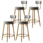Nordic Armless Backrest Counter Stool Iron Cashier Bar Stool with Cushion and Pedal Gray 4 Piece Set Clearhalo 'Bar Furniture' 'Bar Stools' 'bar_stools' 'furn' 'furn_bar_stools' 'Furniture' 'furniture_bar_stools' 'Kitchen & Dining Furniture' 4961186
