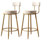 Glam Armless Backrest Counter Stool Iron Dining Room Bar Stool with Cushion and Pedal White 2 Piece Set Clearhalo 'Bar Furniture' 'Bar Stools' 'bar_stools' 'furn' 'furn_bar_stools' 'Furniture' 'furniture_bar_stools' 'Kitchen & Dining Furniture' 4961208