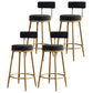 Glam Armless Backrest Counter Stool Iron Dining Room Bar Stool with Cushion and Pedal Black 4 Piece Set Clearhalo 'Bar Furniture' 'Bar Stools' 'bar_stools' 'furn' 'furn_bar_stools' 'Furniture' 'furniture_bar_stools' 'Kitchen & Dining Furniture' 4961212