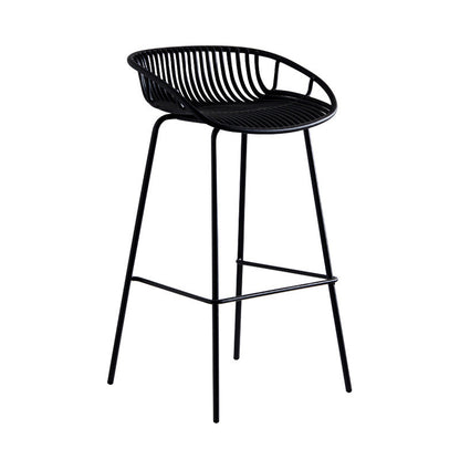 Modern Style Bar-stool Metal Counter Bar Stool with Metal Legs for Kitchen Black 1 Piece Counter Stool (23.5"H) Clearhalo 'Bar Furniture' 'Bar Stools' 'bar_stools' 'furn' 'furn_bar_stools' 'Furniture' 'furniture_bar_stools' 'Kitchen & Dining Furniture' 4961255
