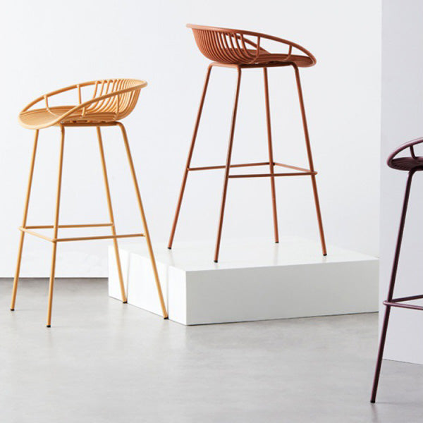 Modern Style Bar-stool Metal Counter Bar Stool with Metal Legs for Kitchen Clearhalo 'Bar Furniture' 'Bar Stools' 'bar_stools' 'furn' 'furn_bar_stools' 'Furniture' 'furniture_bar_stools' 'Kitchen & Dining Furniture' 4961257