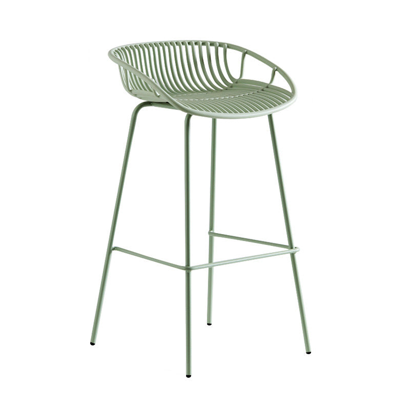 Modern Style Bar-stool Metal Counter Bar Stool with Metal Legs for Kitchen Green 1 Piece Counter Stool (23.5"H) Clearhalo 'Bar Furniture' 'Bar Stools' 'bar_stools' 'furn' 'furn_bar_stools' 'Furniture' 'furniture_bar_stools' 'Kitchen & Dining Furniture' 4961259