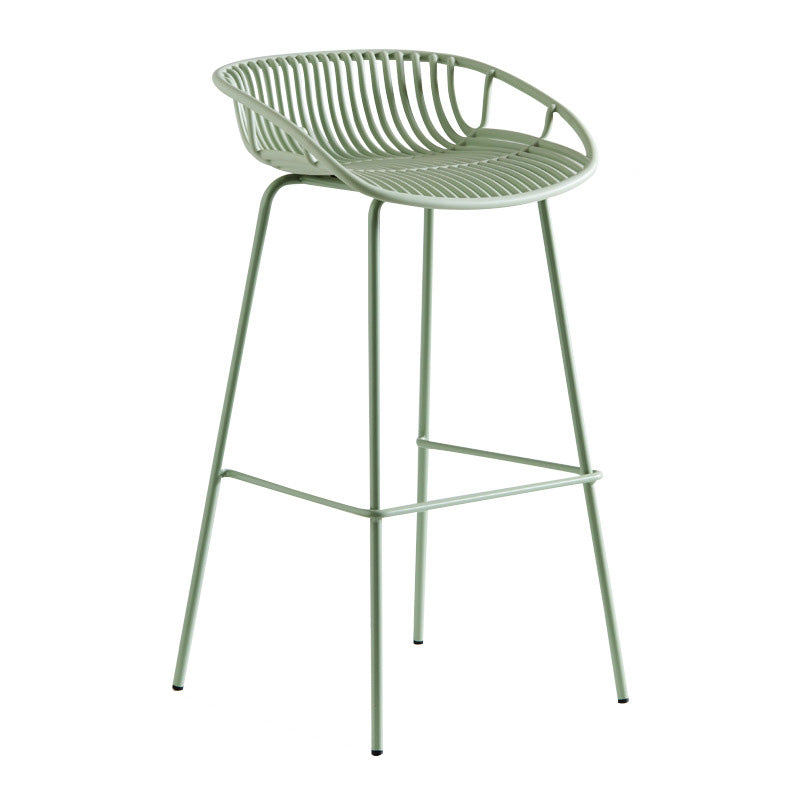 Modern Style Bar-stool Metal Counter Bar Stool with Metal Legs for Kitchen Green 1 Piece Bar Stool (28" H) Clearhalo 'Bar Furniture' 'Bar Stools' 'bar_stools' 'furn' 'furn_bar_stools' 'Furniture' 'furniture_bar_stools' 'Kitchen & Dining Furniture' 4961260