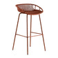 Modern Style Bar-stool Metal Counter Bar Stool with Metal Legs for Kitchen Orange 1 Piece Bar Stool (28" H) Clearhalo 'Bar Furniture' 'Bar Stools' 'bar_stools' 'furn' 'furn_bar_stools' 'Furniture' 'furniture_bar_stools' 'Kitchen & Dining Furniture' 4961277