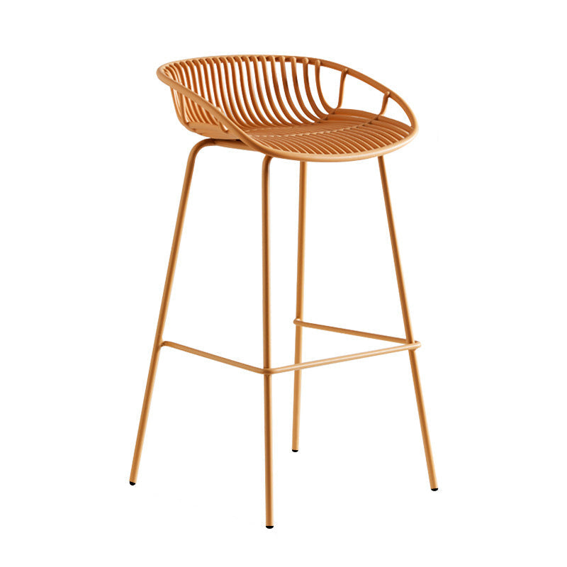 Modern Style Bar-stool Metal Counter Bar Stool with Metal Legs for Kitchen Ginger 1 Piece Counter Stool (23.5"H) Clearhalo 'Bar Furniture' 'Bar Stools' 'bar_stools' 'furn' 'furn_bar_stools' 'Furniture' 'furniture_bar_stools' 'Kitchen & Dining Furniture' 4961281