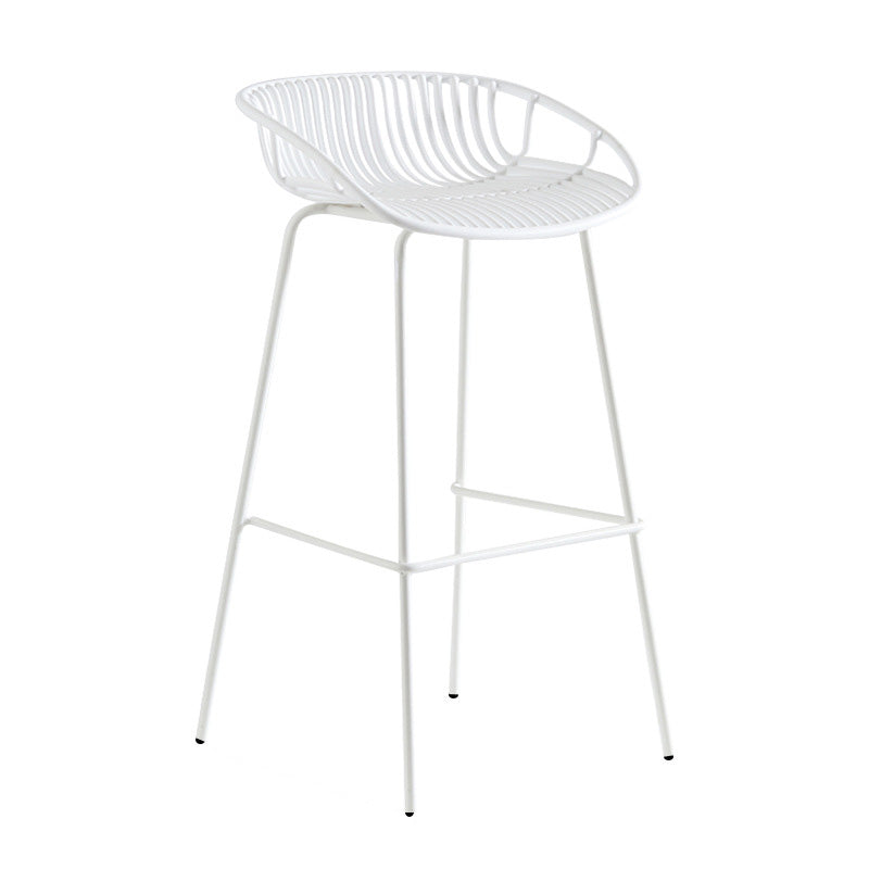 Modern Style Bar-stool Metal Counter Bar Stool with Metal Legs for Kitchen White 1 Piece Counter Stool(26"H) Clearhalo 'Bar Furniture' 'Bar Stools' 'bar_stools' 'furn' 'furn_bar_stools' 'Furniture' 'furniture_bar_stools' 'Kitchen & Dining Furniture' 4961284