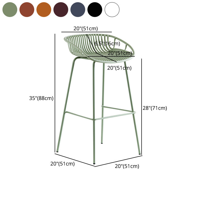 Modern Style Bar-stool Metal Counter Bar Stool with Metal Legs for Kitchen Clearhalo 'Bar Furniture' 'Bar Stools' 'bar_stools' 'furn' 'furn_bar_stools' 'Furniture' 'furniture_bar_stools' 'Kitchen & Dining Furniture' 4961286