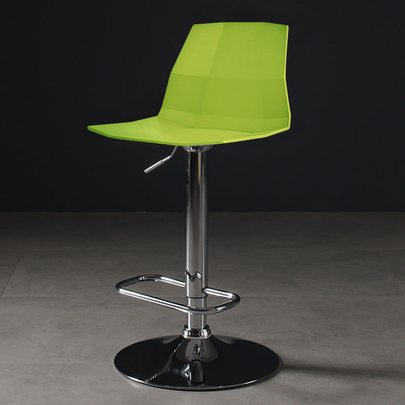 Modern Liftable Bar-stool Plastic Counter Bar Stool with Metal Legs Green 1 Piece Clearhalo 'Bar Furniture' 'Bar Stools' 'bar_stools' 'furn' 'furn_bar_stools' 'Furniture' 'furniture_bar_stools' 'Kitchen & Dining Furniture' 4961290