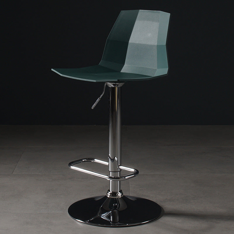 Modern Liftable Bar-stool Plastic Counter Bar Stool with Metal Legs Blackish Green 1 Piece Clearhalo 'Bar Furniture' 'Bar Stools' 'bar_stools' 'furn' 'furn_bar_stools' 'Furniture' 'furniture_bar_stools' 'Kitchen & Dining Furniture' 4961293