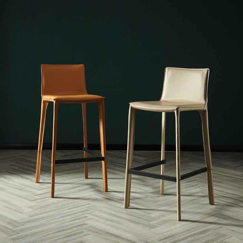 Modern Style Bar-stool Leather Counter Bar Stool with Metal Legs for Kitchen Clearhalo 'Bar Furniture' 'Bar Stools' 'bar_stools' 'furn' 'furn_bar_stools' 'Furniture' 'furniture_bar_stools' 'Kitchen & Dining Furniture' 4961306