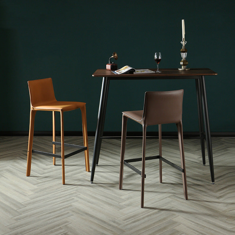 Modern Style Bar-stool Leather Counter Bar Stool with Metal Legs for Kitchen Clearhalo 'Bar Furniture' 'Bar Stools' 'bar_stools' 'furn' 'furn_bar_stools' 'Furniture' 'furniture_bar_stools' 'Kitchen & Dining Furniture' 4961310