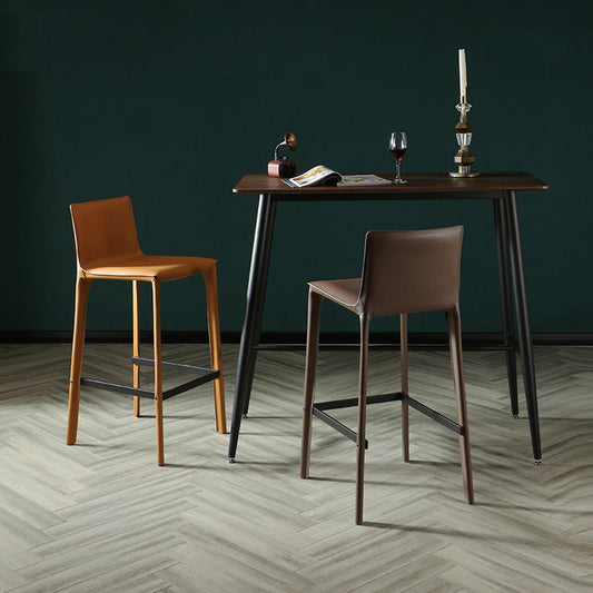 Modern Style Bar-stool Leather Counter Bar Stool with Metal Legs for Kitchen Clearhalo 'Bar Furniture' 'Bar Stools' 'bar_stools' 'furn' 'furn_bar_stools' 'Furniture' 'furniture_bar_stools' 'Kitchen & Dining Furniture' 4961310