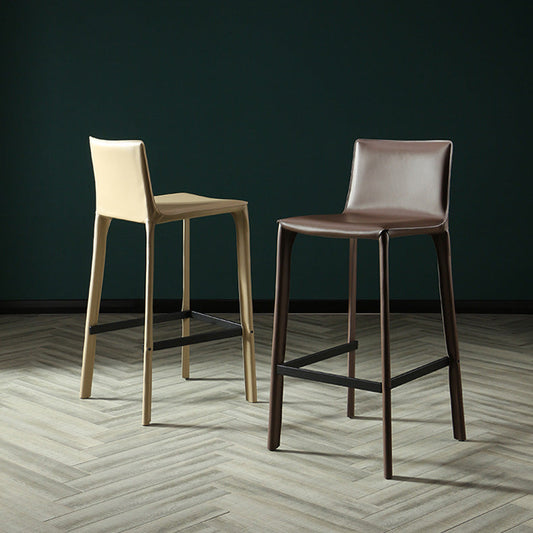 Modern Style Bar-stool Leather Counter Bar Stool with Metal Legs for Kitchen Clearhalo 'Bar Furniture' 'Bar Stools' 'bar_stools' 'furn' 'furn_bar_stools' 'Furniture' 'furniture_bar_stools' 'Kitchen & Dining Furniture' 4961321