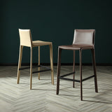 Modern Style Bar-stool Leather Counter Bar Stool with Metal Legs for Kitchen Clearhalo 'Bar Furniture' 'Bar Stools' 'bar_stools' 'furn' 'furn_bar_stools' 'Furniture' 'furniture_bar_stools' 'Kitchen & Dining Furniture' 4961321