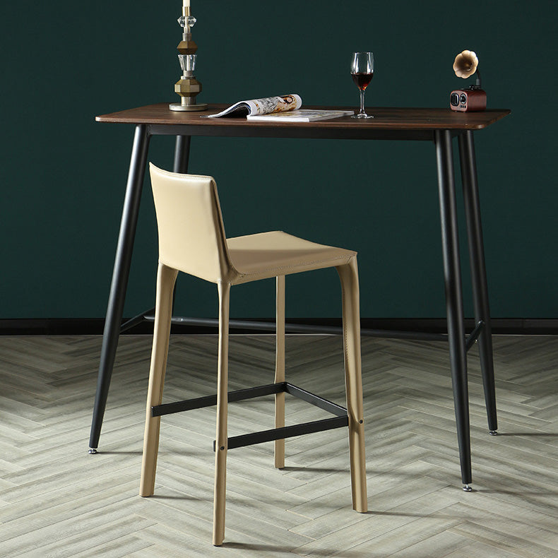 Modern Style Bar-stool Leather Counter Bar Stool with Metal Legs for Kitchen Clearhalo 'Bar Furniture' 'Bar Stools' 'bar_stools' 'furn' 'furn_bar_stools' 'Furniture' 'furniture_bar_stools' 'Kitchen & Dining Furniture' 4961322