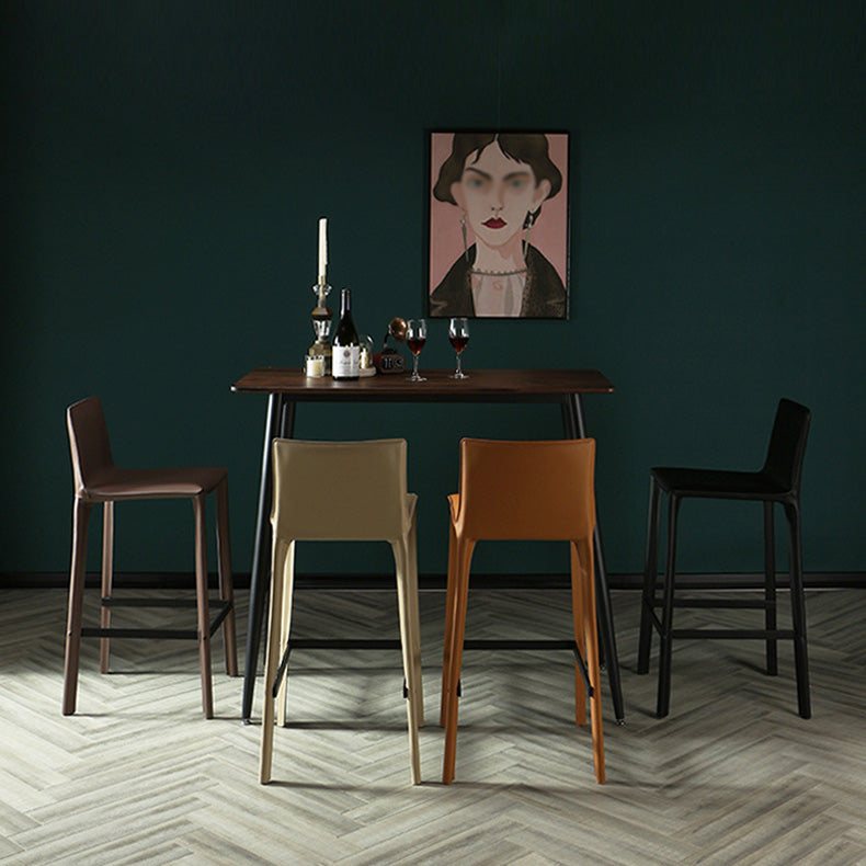 Modern Style Bar-stool Leather Counter Bar Stool with Metal Legs for Kitchen Clearhalo 'Bar Furniture' 'Bar Stools' 'bar_stools' 'furn' 'furn_bar_stools' 'Furniture' 'furniture_bar_stools' 'Kitchen & Dining Furniture' 4961325
