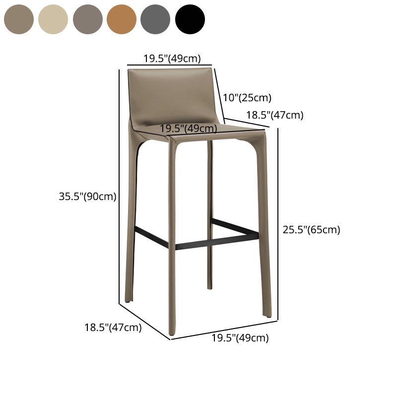 Modern Style Bar-stool Leather Counter Bar Stool with Metal Legs for Kitchen Clearhalo 'Bar Furniture' 'Bar Stools' 'bar_stools' 'furn' 'furn_bar_stools' 'Furniture' 'furniture_bar_stools' 'Kitchen & Dining Furniture' 4961326