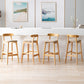 Scandinavian Milk Tea Shop Rubberwood Stool Matte Finish Upholstered Bar Stools Clearhalo 'Bar Furniture' 'Bar Stools' 'bar_stools' 'furn' 'furn_bar_stools' 'Furniture' 'furniture_bar_stools' 'Kitchen & Dining Furniture' 4961401