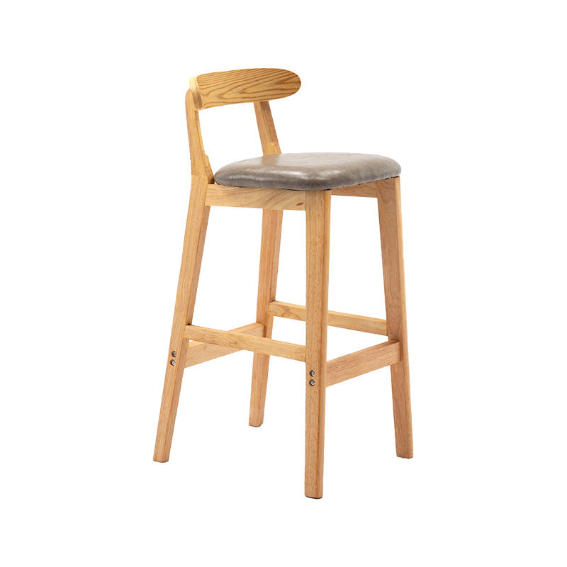 Scandinavian Milk Tea Shop Rubberwood Stool Matte Finish Upholstered Bar Stools Grey 1 Piece Clearhalo 'Bar Furniture' 'Bar Stools' 'bar_stools' 'furn' 'furn_bar_stools' 'Furniture' 'furniture_bar_stools' 'Kitchen & Dining Furniture' 4961408
