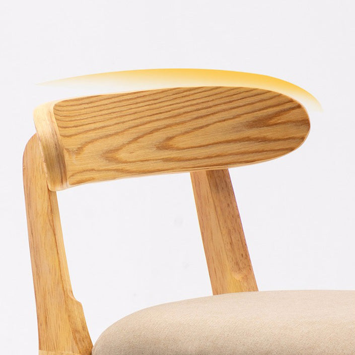 Scandinavian Milk Tea Shop Rubberwood Stool Matte Finish Upholstered Bar Stools Clearhalo 'Bar Furniture' 'Bar Stools' 'bar_stools' 'furn' 'furn_bar_stools' 'Furniture' 'furniture_bar_stools' 'Kitchen & Dining Furniture' 4961411