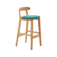 Scandinavian Milk Tea Shop Rubberwood Stool Matte Finish Upholstered Bar Stools Mint Green 1 Piece Clearhalo 'Bar Furniture' 'Bar Stools' 'bar_stools' 'furn' 'furn_bar_stools' 'Furniture' 'furniture_bar_stools' 'Kitchen & Dining Furniture' 4961414