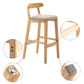 Scandinavian Milk Tea Shop Rubberwood Stool Matte Finish Upholstered Bar Stools Clearhalo 'Bar Furniture' 'Bar Stools' 'bar_stools' 'furn' 'furn_bar_stools' 'Furniture' 'furniture_bar_stools' 'Kitchen & Dining Furniture' 4961417
