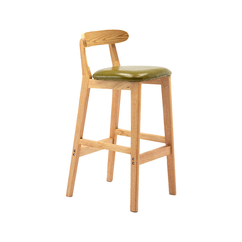 Scandinavian Milk Tea Shop Rubberwood Stool Matte Finish Upholstered Bar Stools Fruit Green 1 Piece Clearhalo 'Bar Furniture' 'Bar Stools' 'bar_stools' 'furn' 'furn_bar_stools' 'Furniture' 'furniture_bar_stools' 'Kitchen & Dining Furniture' 4961420