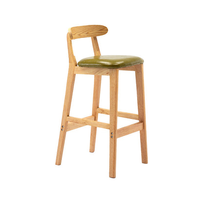 Scandinavian Milk Tea Shop Rubberwood Stool Matte Finish Upholstered Bar Stools Fruit Green 1 Piece Clearhalo 'Bar Furniture' 'Bar Stools' 'bar_stools' 'furn' 'furn_bar_stools' 'Furniture' 'furniture_bar_stools' 'Kitchen & Dining Furniture' 4961420
