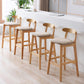 Scandinavian Milk Tea Shop Rubberwood Stool Matte Finish Upholstered Bar Stools Clearhalo 'Bar Furniture' 'Bar Stools' 'bar_stools' 'furn' 'furn_bar_stools' 'Furniture' 'furniture_bar_stools' 'Kitchen & Dining Furniture' 4961422