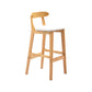 Scandinavian Milk Tea Shop Rubberwood Stool Matte Finish Upholstered Bar Stools White 1 Piece Clearhalo 'Bar Furniture' 'Bar Stools' 'bar_stools' 'furn' 'furn_bar_stools' 'Furniture' 'furniture_bar_stools' 'Kitchen & Dining Furniture' 4961427