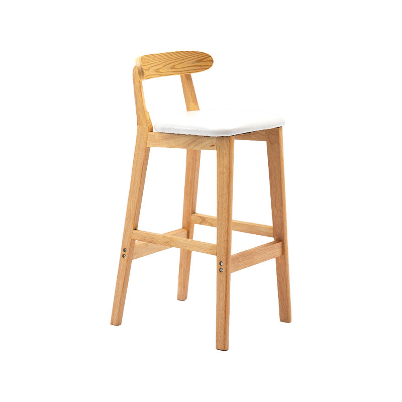 Scandinavian Milk Tea Shop Rubberwood Stool Matte Finish Upholstered Bar Stools White 1 Piece Clearhalo 'Bar Furniture' 'Bar Stools' 'bar_stools' 'furn' 'furn_bar_stools' 'Furniture' 'furniture_bar_stools' 'Kitchen & Dining Furniture' 4961427