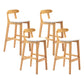 Scandinavian Milk Tea Shop Rubberwood Stool Matte Finish Upholstered Bar Stools White 4 Piece Set Clearhalo 'Bar Furniture' 'Bar Stools' 'bar_stools' 'furn' 'furn_bar_stools' 'Furniture' 'furniture_bar_stools' 'Kitchen & Dining Furniture' 4961429