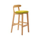 Scandinavian Milk Tea Shop Rubberwood Stool Matte Finish Upholstered Bar Stools Green 1 Piece Clearhalo 'Bar Furniture' 'Bar Stools' 'bar_stools' 'furn' 'furn_bar_stools' 'Furniture' 'furniture_bar_stools' 'Kitchen & Dining Furniture' 4961430
