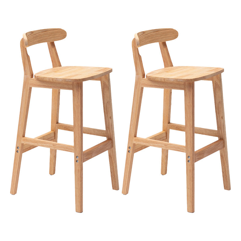 Scandinavian Milk Tea Shop Rubberwood Stool Matte Finish Upholstered Bar Stools Wood 2 Piece Set Clearhalo 'Bar Furniture' 'Bar Stools' 'bar_stools' 'furn' 'furn_bar_stools' 'Furniture' 'furniture_bar_stools' 'Kitchen & Dining Furniture' 4961440