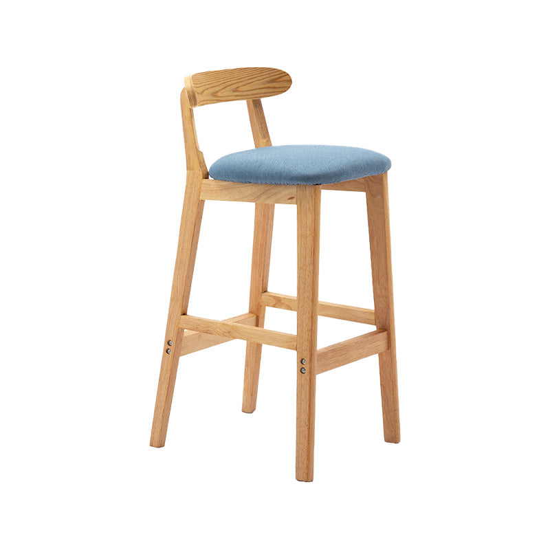 Scandinavian Milk Tea Shop Rubberwood Stool Matte Finish Upholstered Bar Stools Sky Blue 1 Piece Clearhalo 'Bar Furniture' 'Bar Stools' 'bar_stools' 'furn' 'furn_bar_stools' 'Furniture' 'furniture_bar_stools' 'Kitchen & Dining Furniture' 4961442