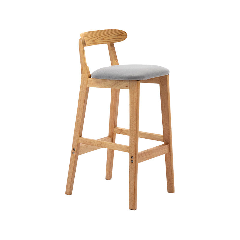 Scandinavian Milk Tea Shop Rubberwood Stool Matte Finish Upholstered Bar Stools Smoke Gray 1 Piece Clearhalo 'Bar Furniture' 'Bar Stools' 'bar_stools' 'furn' 'furn_bar_stools' 'Furniture' 'furniture_bar_stools' 'Kitchen & Dining Furniture' 4961445