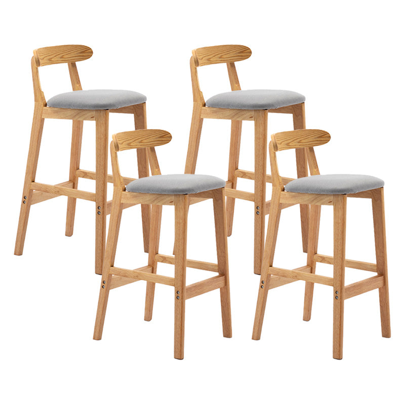 Scandinavian Milk Tea Shop Rubberwood Stool Matte Finish Upholstered Bar Stools Smoke Gray 4 Piece Set Clearhalo 'Bar Furniture' 'Bar Stools' 'bar_stools' 'furn' 'furn_bar_stools' 'Furniture' 'furniture_bar_stools' 'Kitchen & Dining Furniture' 4961447