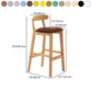 Scandinavian Milk Tea Shop Rubberwood Stool Matte Finish Upholstered Bar Stools Clearhalo 'Bar Furniture' 'Bar Stools' 'bar_stools' 'furn' 'furn_bar_stools' 'Furniture' 'furniture_bar_stools' 'Kitchen & Dining Furniture' 4961453