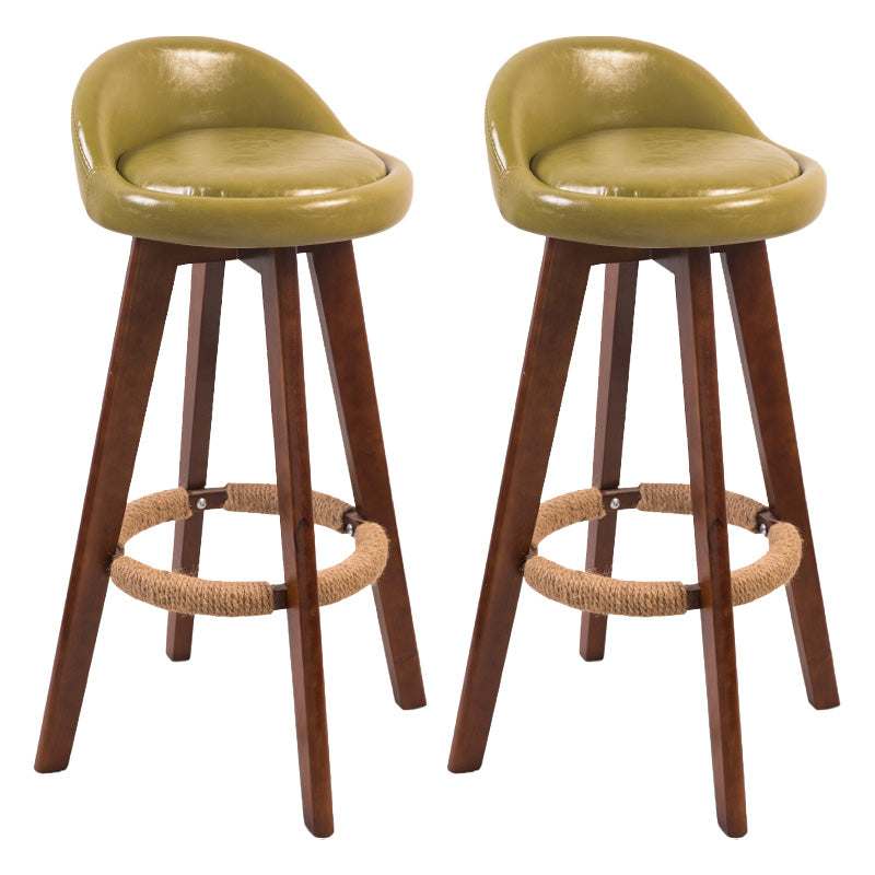 Modern Rubberwood Indoor Stool Matte Finish Upholstered Bar Stools Fruit Green 2 Piece Set Clearhalo 'Bar Furniture' 'Bar Stools' 'bar_stools' 'furn' 'furn_bar_stools' 'Furniture' 'furniture_bar_stools' 'Kitchen & Dining Furniture' 4961457