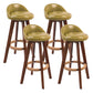 Modern Rubberwood Indoor Stool Matte Finish Upholstered Bar Stools Fruit Green 4 Piece Set Clearhalo 'Bar Furniture' 'Bar Stools' 'bar_stools' 'furn' 'furn_bar_stools' 'Furniture' 'furniture_bar_stools' 'Kitchen & Dining Furniture' 4961458