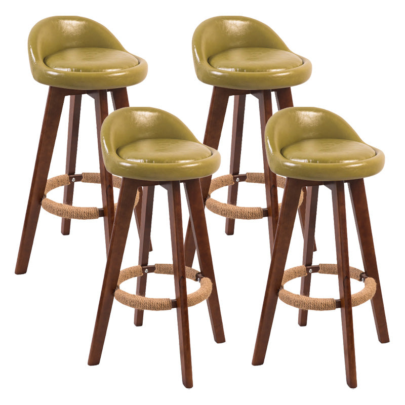 Modern Rubberwood Indoor Stool Matte Finish Upholstered Bar Stools Fruit Green 4 Piece Set Clearhalo 'Bar Furniture' 'Bar Stools' 'bar_stools' 'furn' 'furn_bar_stools' 'Furniture' 'furniture_bar_stools' 'Kitchen & Dining Furniture' 4961458