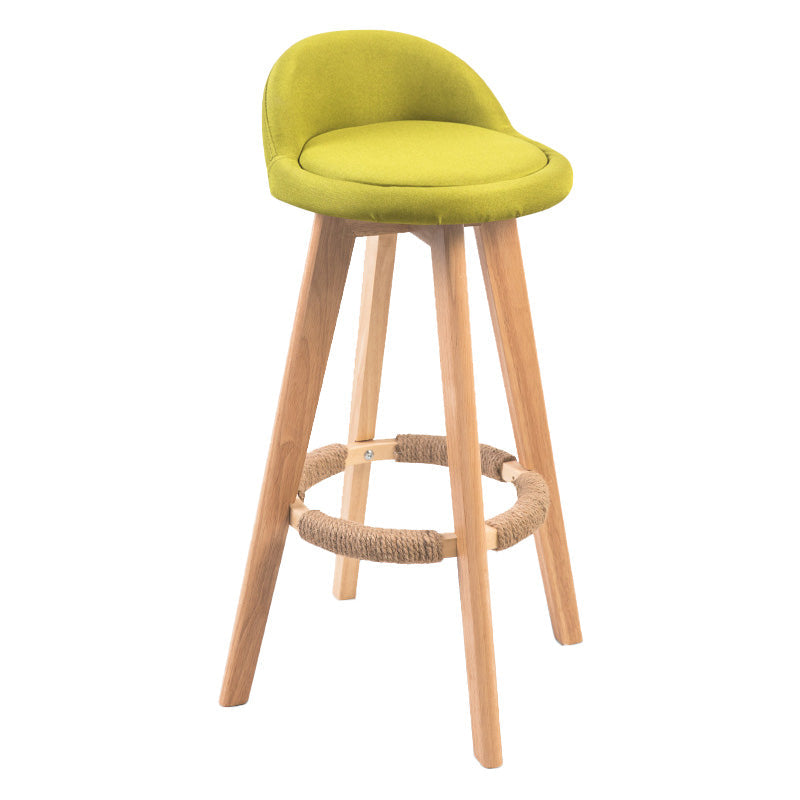 Modern Rubberwood Indoor Stool Matte Finish Upholstered Bar Stools Light Green 1 Piece Clearhalo 'Bar Furniture' 'Bar Stools' 'bar_stools' 'furn' 'furn_bar_stools' 'Furniture' 'furniture_bar_stools' 'Kitchen & Dining Furniture' 4961461
